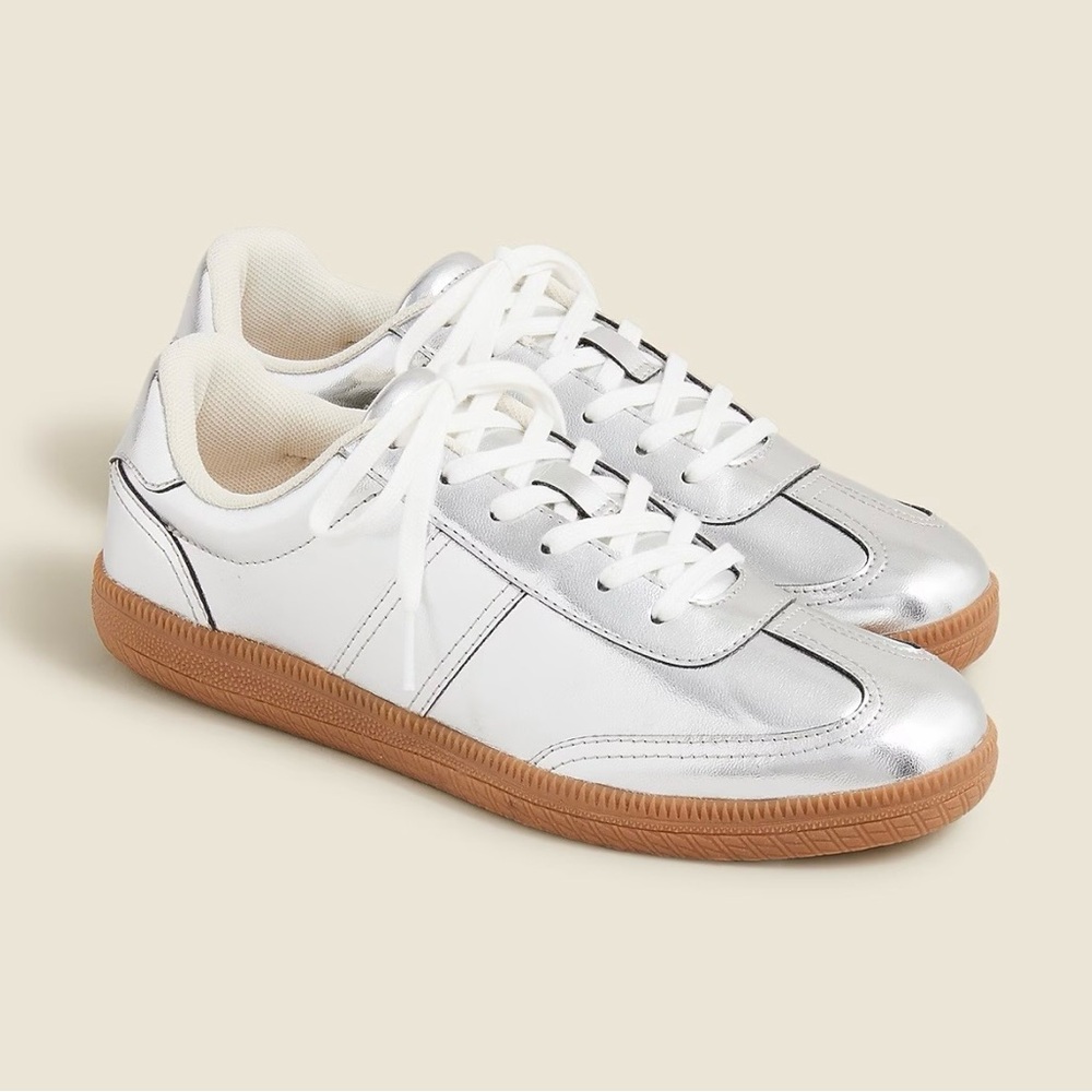 JCrew Sneakers in metallic with Gum Sole